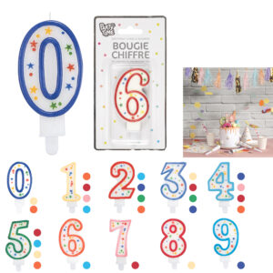 BOUGIE CHIFFRE ANNIVERSAIRE 9.5CM M144