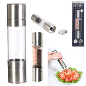 MOULIN POIVRE ET SEL INOX 2 EN 1 M12