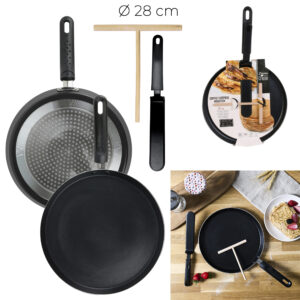 COFFRET CREPIERE NOIRE INDUCTION 28CM USTENSIL M12