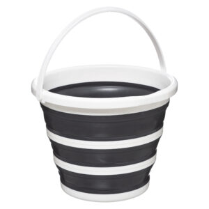 SEAU RETRACTABLE ROND 10L BLANC ET GRIS