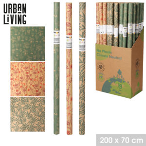 PAPIER CADEAU KRAFT DECOR "FLORAL" 200X70CM