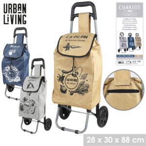 CHARIOT DE COURSES H88CM 3 COULEURS