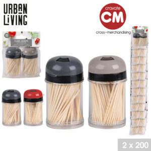 "LES INDISPENSABLES" CURE DENTS X400PCS 3 COULEURS ASSORTIES GRIS/TAUPE/ROUGE