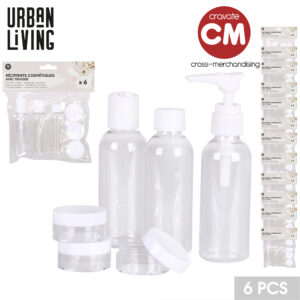 BOUTEILLES 80ML ET RECIPIENTS COSMETIQUE 10ML X6PCS AVEC TROUSSE DE VOYAGE