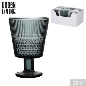 VERRE A PIED COULEUR GRISE 23CL DIAM 8,5 X H13CM