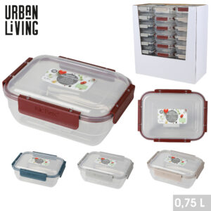 BOITE HERMETIQUE KLIC BOX 0,75L EN PP RECTANGULAIRE 4 COULEURS ASSORTIES