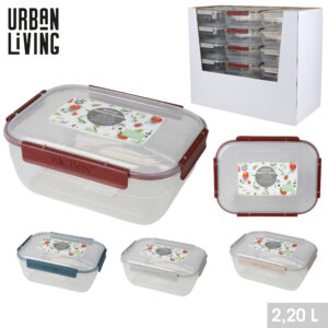 BOITE HERMETIQUE KLIC BOX 2,20L EN PP RECTANGULAIRE 4 COULEURS ASSORTIES