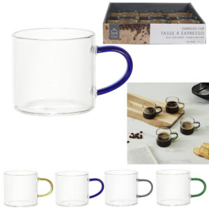 TASSE EXPRESSO EN VERRE ANSE COLOREE 10CL M24
