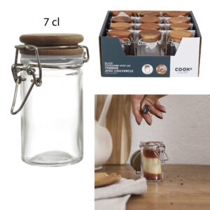 VERRINE AVEC COUVERCLE EN ACACIA 70ML M48
