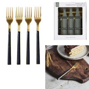 FOURCHETTE A DESSERT NOIR X4 CHARLOTTE M8
