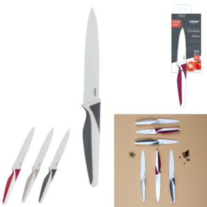 COUTEAU EN INOX BLANC MANCHE BI MATIERE 12CM M48