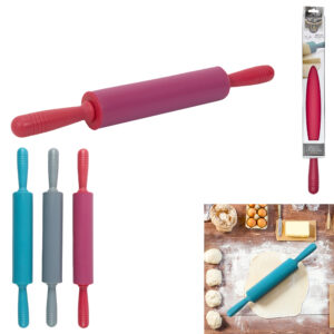 ROULEAU PATISSERIE SILICONE 23CM 3 COLORIS M18