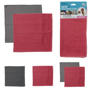 TORCHON MICROFIBRE ESSUIE VERRE 30X30CM X2 M24