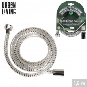 FLEXIBLE DE DOUCHE EN PVC 1,5M CHROME ET TRANSPARENT
