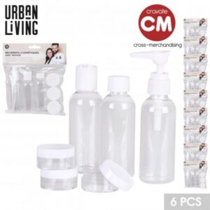 BOUTEILLES 80ML ET RECIPIENTS COSMETIQUE 10ML X6PCS AVEC TROUSSE DE VOYAGE