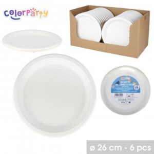 ASSIETTE EN CANNE A SUCRE D26CM X6PCS EN DISPLAY