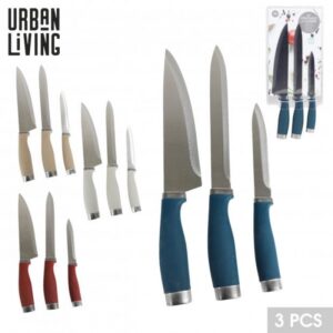 SET DE 3 COUTEAUX DE CUISINE 38X16CM 4 COULEURS ASSORTIES
