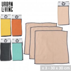 CHAMOISINE 30X30CM X3PCS 5 COULEURS ASSORTIES