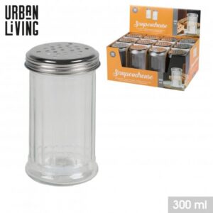 SAUPOUDREUSE EN VERRE AVEC COUVERCLE EN METAL 300ML
