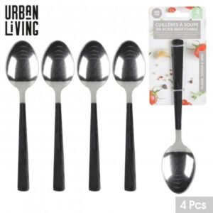 CUILLERES A SOUPE EN ACIER INOXYDABLE X4PCS