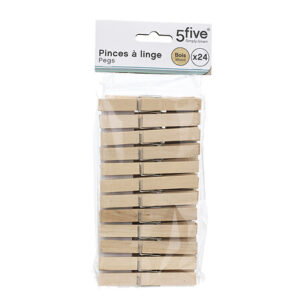 LOT DE 24 PINCES À LINGE BOIS