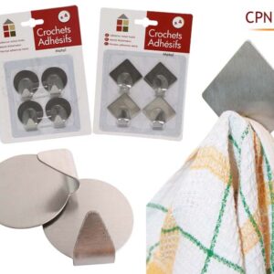 CROCHETS ADHESIFS METAL X4