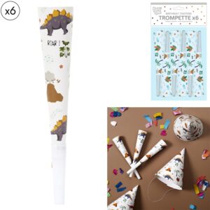 TROMPETTE DE FETE DINOSAURE X6