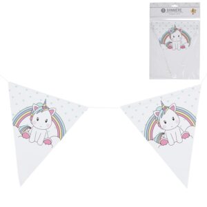 GUIRLANDE FANIONS ANNIVERSAIRE LICORNE 3.60 M