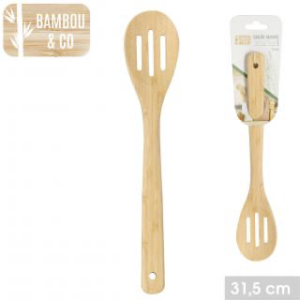 CUILLERE RAINUREE EN BAMBOU 31,5CM