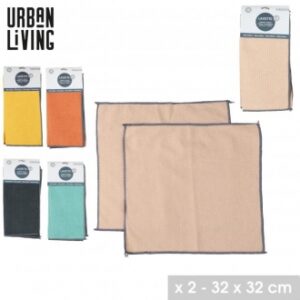 MICROFIBRE 32X32CM X2PCS 5 COULEURS ASSORTIES