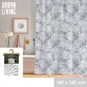 RIDEAU DE DOUCHE EN PLASTIQUE AVEC 12 ANNEAUX DESIGN JUNGLE 180X180CM