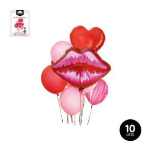 Ensemble de ballons à lèvres colorés assortis. Feuille UV+Latex 10 U