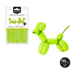 BALLON MOULABLE VERT CITRON 115CM LATEX 15 UDS