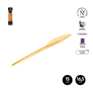 COUTEAUX ORANGE FLUO TRANSLUCIDES 16,5 CM