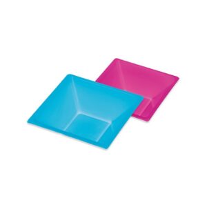 BOL CARRÉ ROSE ET BLEU ASSORTIS 12X12X5,2 CM