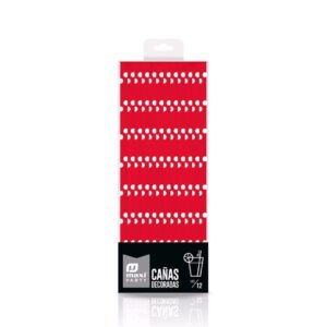 PAILLES ROUGE 20CM PAPIER 12 UDS