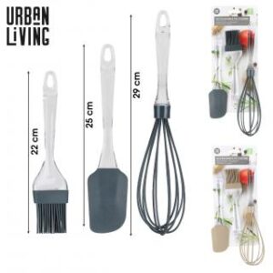 ACCESSOIRE DE CUISINE X3PCS FOUET/SPATULE ET PINCEAU EN SILICONE