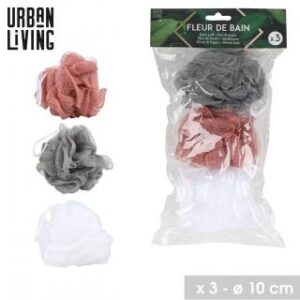 FLEUR DE BAIN X3PCS 3 COULEURS ASSORTIES BLANC/ROSE/GRIS