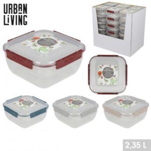 SONOMA BOITE HERMETIQUE KLIC BOX 2,35L EN PP CARREE 4 COULEURS ASSORTIES
