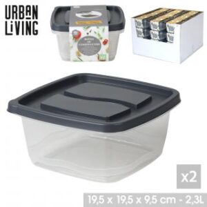 BASIC BOITES DE CONSERVATION CARREES X2PCS 2,3L MIDNIGHT BLUE