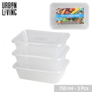 LES INDISPENSABLES BOITE DE CONSERVATION AVEC COUVERCLE 750ML X3PCS