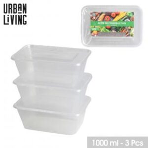 LES INDISPENSABLES BOITE DE CONSERVATION AVEC COUVERCLE 1000ML X3PCS