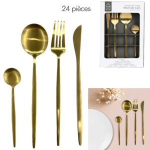 MENAGERE 24 PIECES DOREE AURA