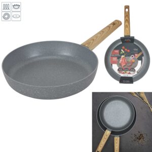 POELE ALUMINIUM FORGE MANCHE EFFET BOIS 28CM